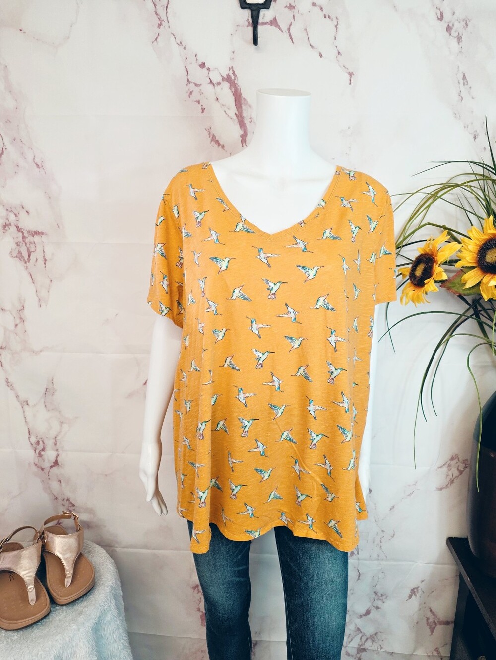 Lane Bryant & EVRI Plus Size 22 24 2X Tank Tee Bundle Bird Print Set - Picture 8 of 12